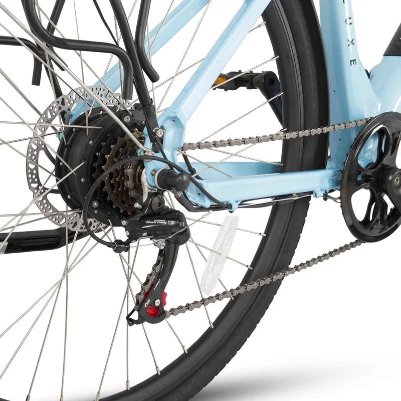 Ampere Deluxe Step Through 700c Wheel Electric Bike Blue-7